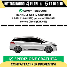 Tagliando per RENAULT Clio IV Grandtour 1.5 dCi 110 81 kw Diesel 2016-2021 - ...