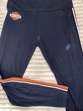 Harley-Davidson Black Leggings with Logo and Striped Sides
