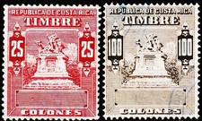 COSTA RICA STATUES REVENUE FISCAL USED STAMPS #LOT 4