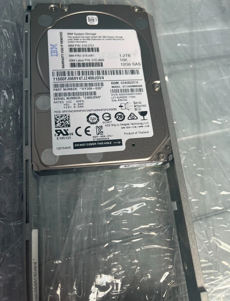 IBM V2 01DE353 01DE353 1.2TB 10K 12G 2.5" 01EJ721 01EJ587 V3700 SAS HDD - Image 2 of 4
