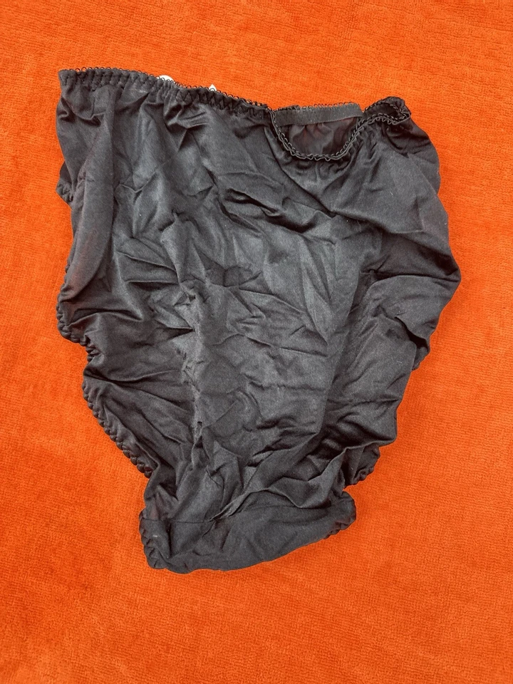 Bragas breves vintage de nailon Wacoal corte alto ribete de encaje negro talla mediana nuevas Foto 2 de 3