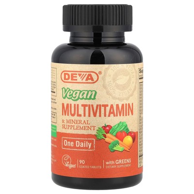 Deva Vegan Multivitamin  Mineral Supplement 90 Coated Tablets Dairy-Free,