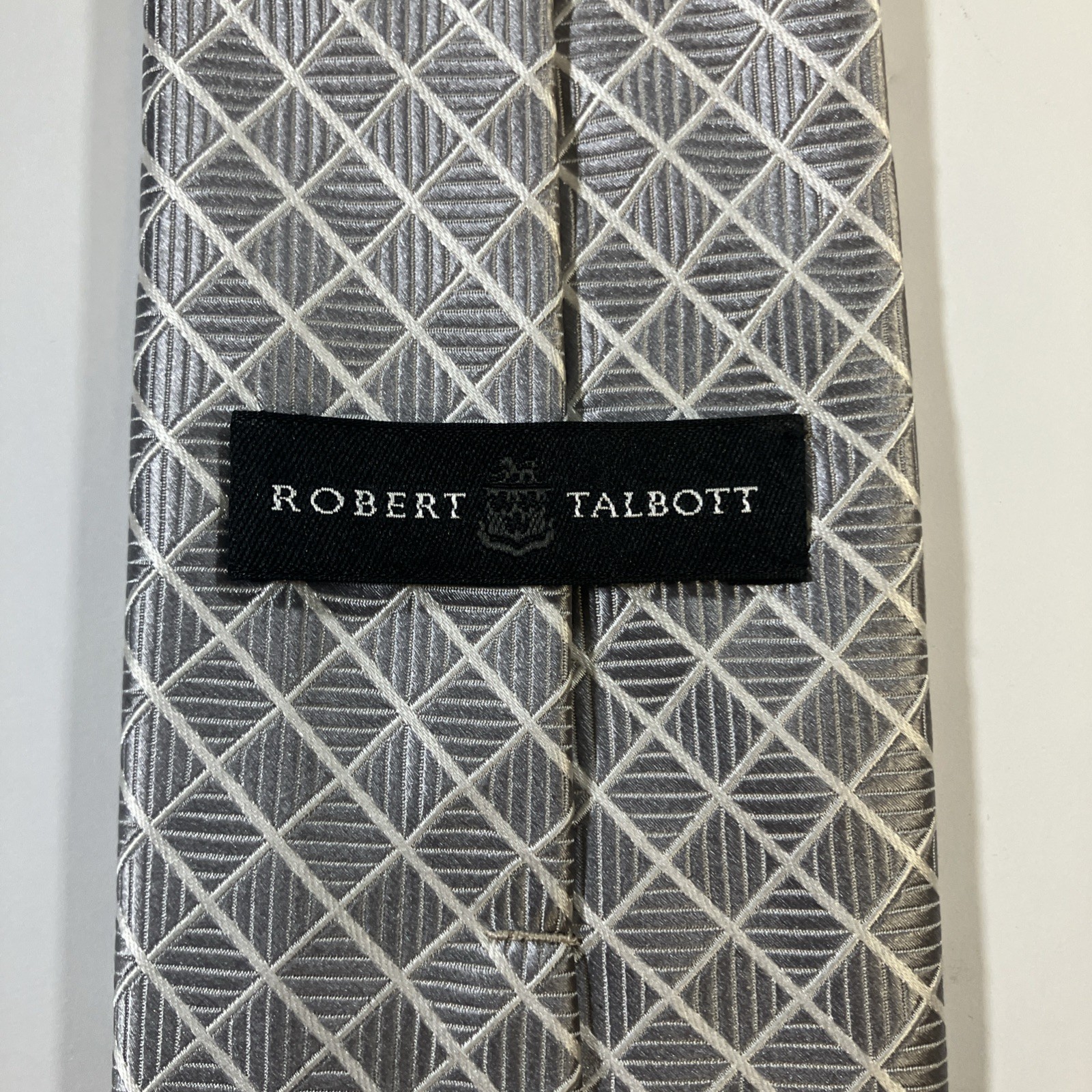 Robert Talbott Silver Diamond Lattice Geometric S… - image 3