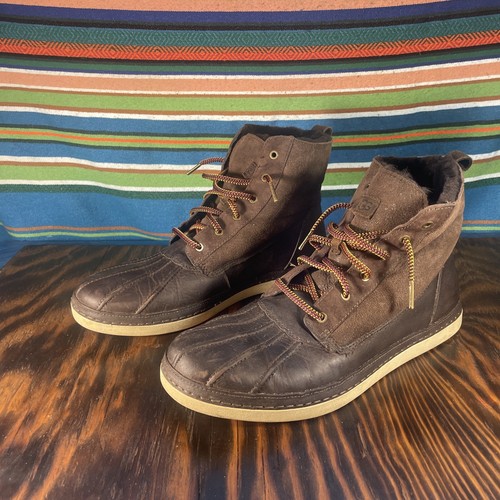 UGG Alastair 1008801 Brown Genuine Leather Insulated Lace Up Duck Boots Men 11