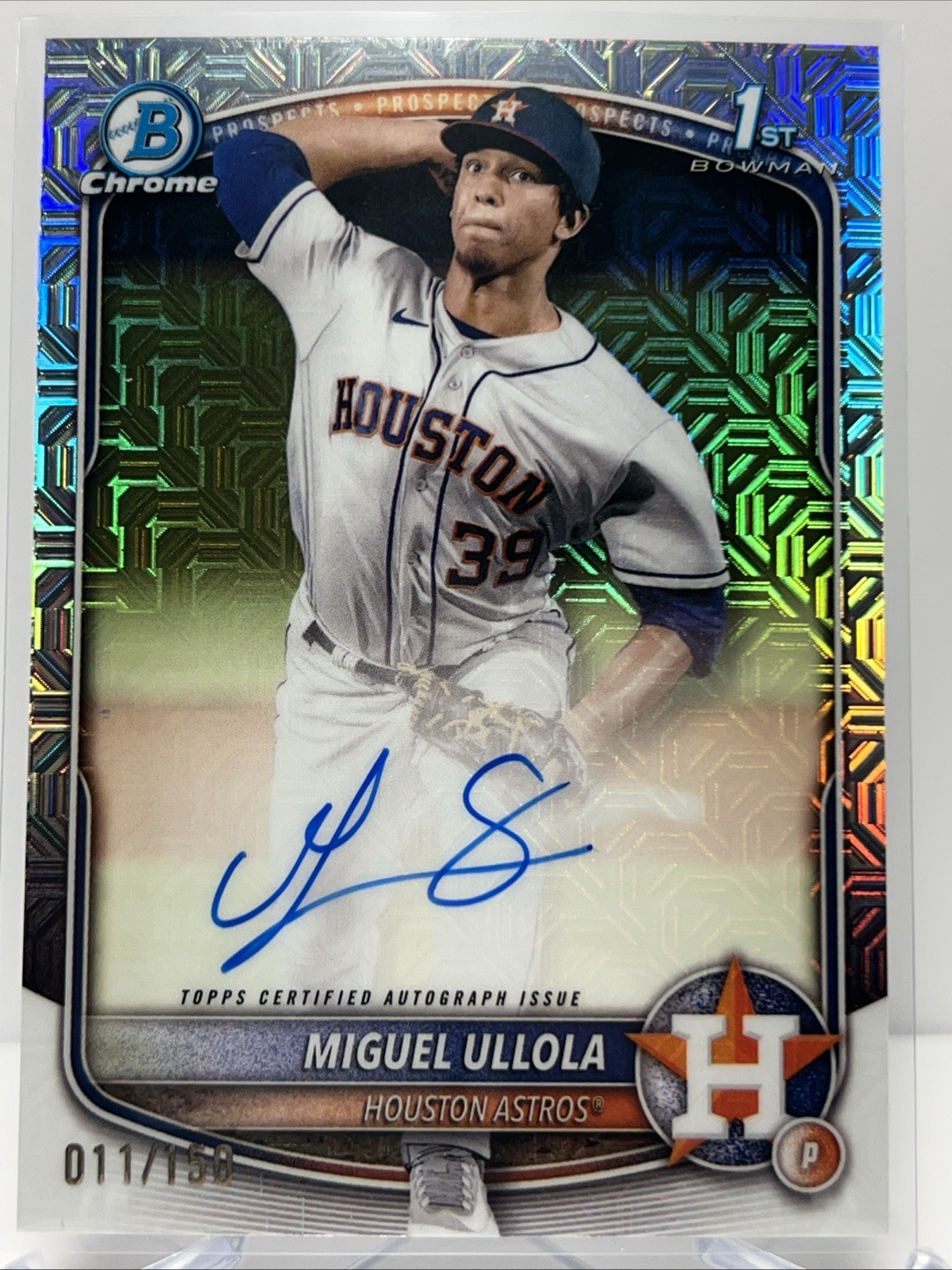 2025 Bowman Chrome 1st MIGUEL ULLOLA HTA Refractor 011/150 On Card Auto