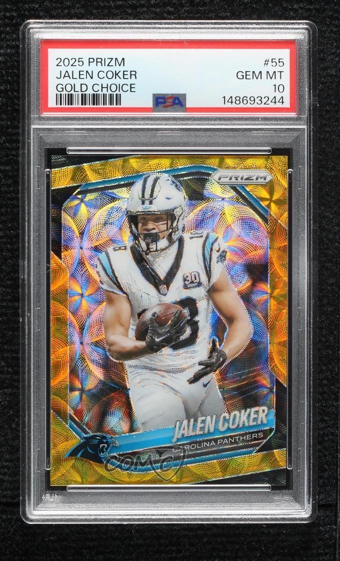 2025 Panini Prizm Choice Gold Prizm 10/10 Jalen Coker #55 PSA 10 GEM MT 14mf