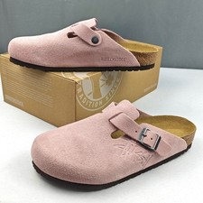 Birkenstock Stussy Boston Dusty Pink Wide Suede Leather Shoes US Size 37-45