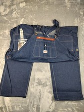 Round House Bib Overalls Mens 54x32 Blue Denim 100 Cotton Workwear 980