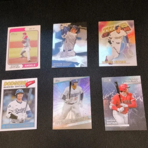 Topps Shohei Ohtani 2024 MLB Baseball Cards Lot Dodgers Angels 6 Cards