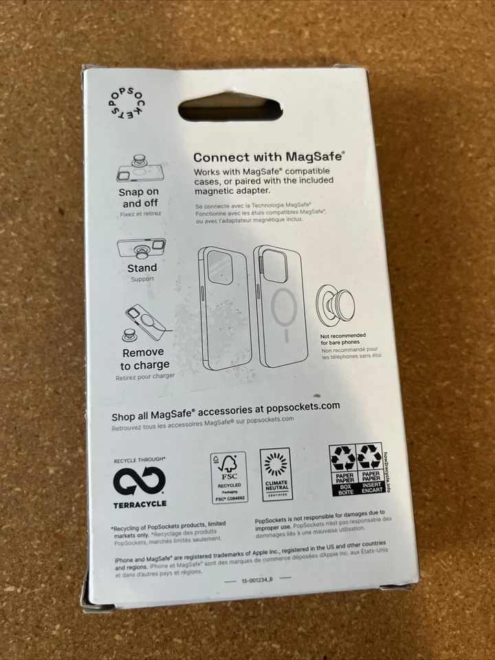 GENUINE Popsockets Magnetic MAGSAFE Phone Grip & Stand BLACK NEW! - Image 3 of 3