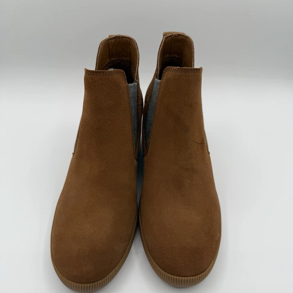 Botín de cuña Sorel Out N About sin cordones para mujer - terciopelo tostado/goma talla 8 Foto 2 de 4