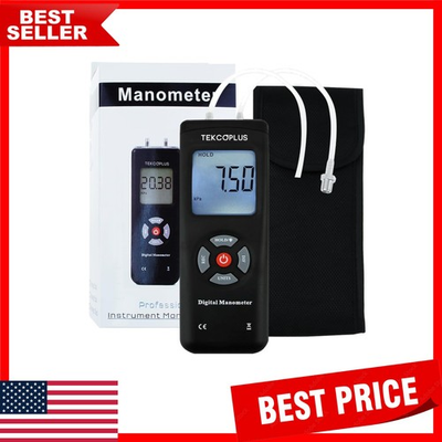 #ad Professional Digital Manometer Dual Port Gas Pressure Tester with LCD Display $53.99