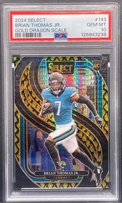 2024 Select Brian Thomas Jr #143 Gold Dragon Scale /10 Rookie RC - PSA 10 GEM MT