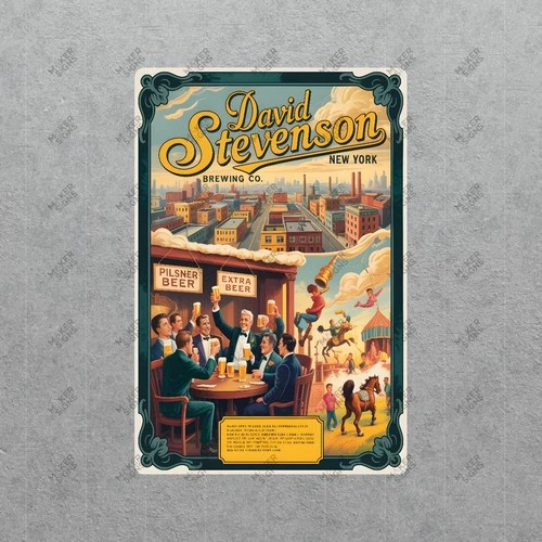 Vintage Style David Stevenson Brewing Co. NY Metal Sign Beer #188958