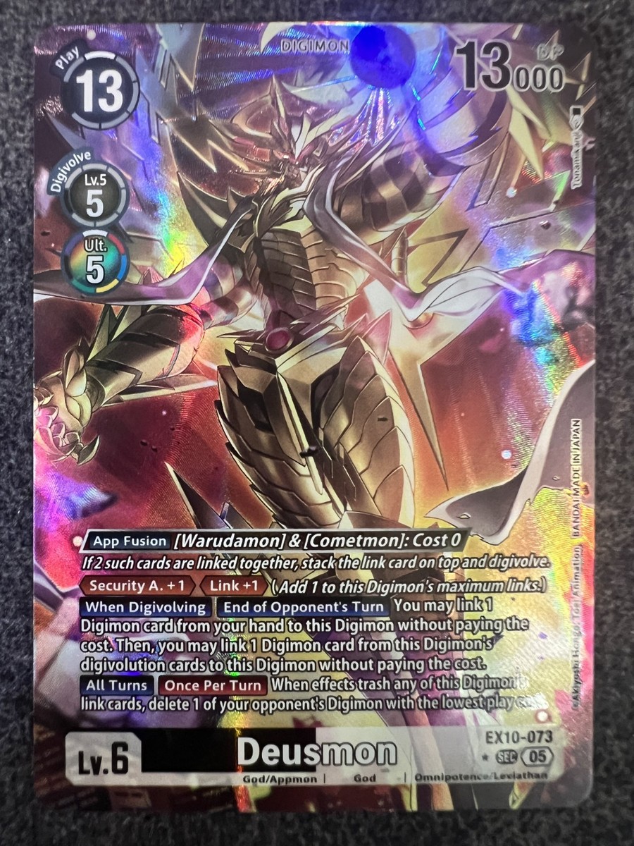デジモンカードゲーム High Grade Promo Original Digimon Cards Digimon Card Game Deusmon EX10-073 Secret Rare Alternate Art NM | eBay