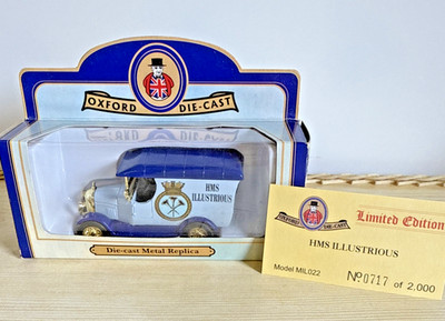 Oxford Diecast 1:76 Morris Bullnose Van ~ HMS Illustrious Naval Livery ~ Ltd Ed