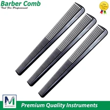 3Pcs Black Carbon Barber Fiber Cutting Comb Fine Tooth Professional Hair Comb