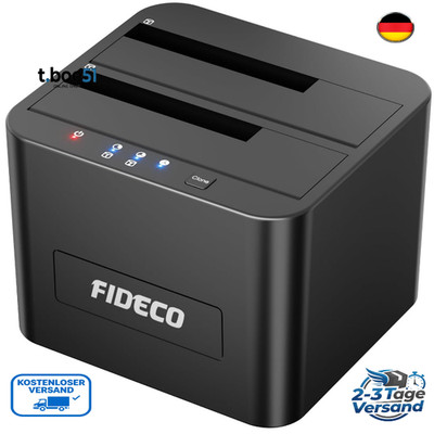 FIDECO HDD Dockingstation USB 3 25 35 Zoll SATA Offline Klon Dual