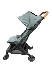 UPPAbaby Minu V3 Travel Stroller, Dillan Stone Blue/Carbon Frame/Sand Leather