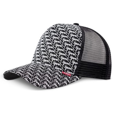 Djinns HFT Cap Allover Trucker Kappe black white Basecap Mesh Mütze Summer Logo