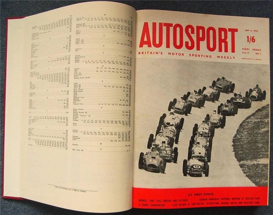 AUTOSPORT July to Dec 1958 BOUND VOLUME 17 XVII Motor Racing Car Magazines F1 - Image 2 of 4