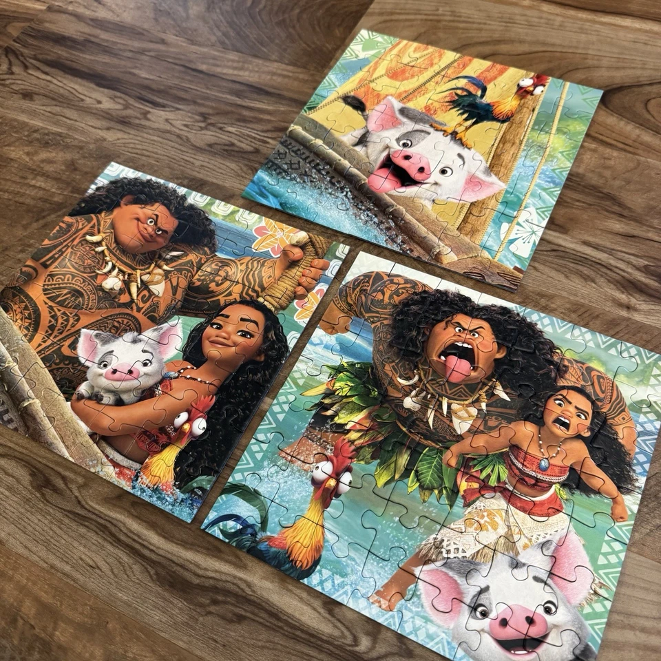 LOTE Rompecabezas Ravensburger Niños 49-60 Piezas Disney Princesa Moana Jungle Ocean Foto 2 de 4