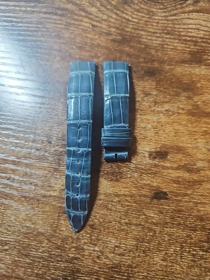 Jaeger-LeCoultre OEM 16/14mm Blue Alligator Leather Watch Quick Release Strap - Image 2 of 4