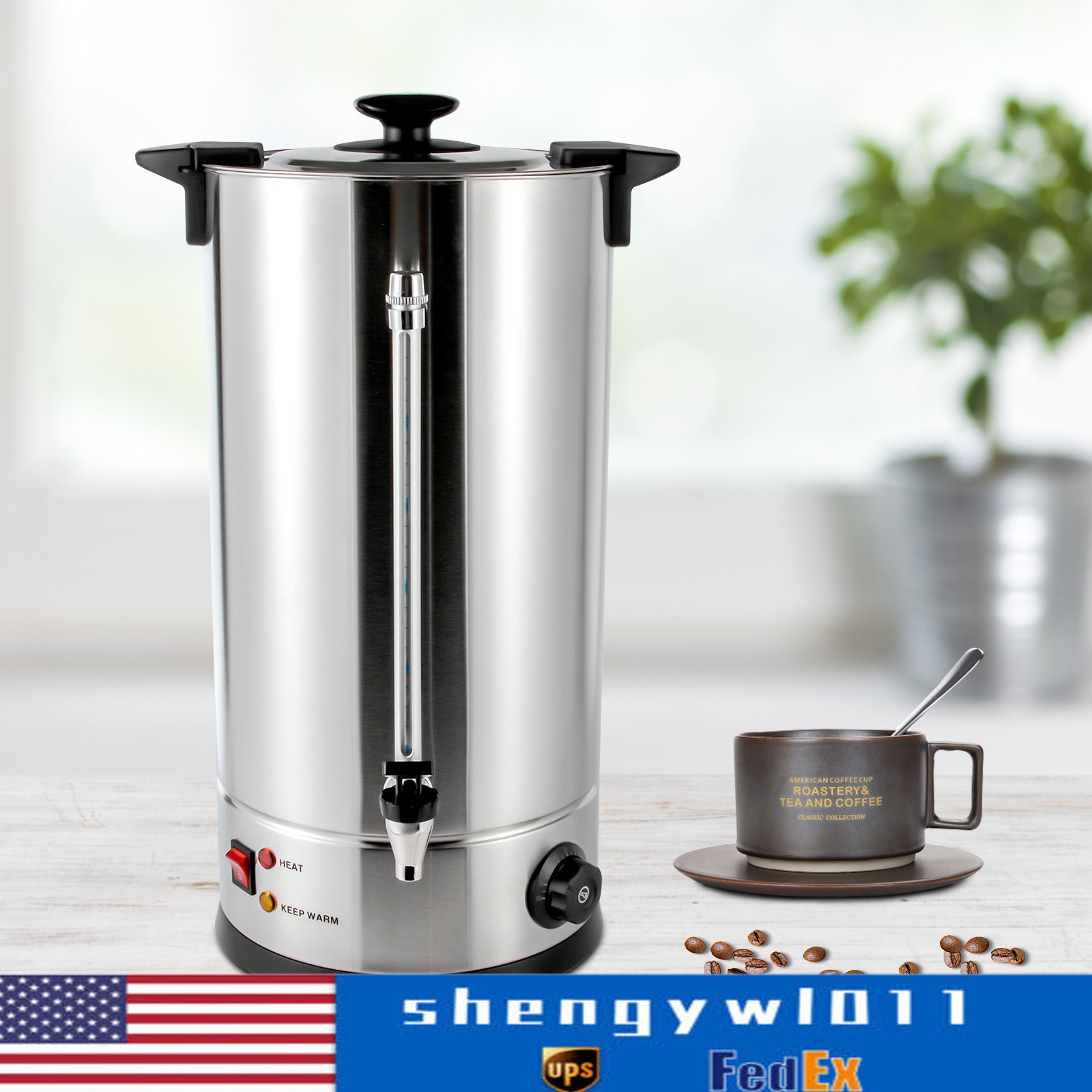 25L Commercial Electric Hot Water Boiler Stainless Steel Tea Urn Coffee Boiler