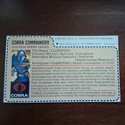 G.I. Joe 1982 COBRA COMMANDER Mail-Away Uncut File Card Vintage Original Rare