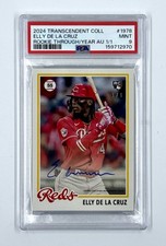 2024 Topps Transcendent Elly De La Cruz Rookie Through The Years Auto 1/1 PSA 9