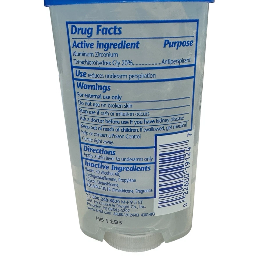 Desodorante antitranspirante Arrid Extra Dry XX gel transparente ducha fresca, 2,6 oz Foto 4 de 4