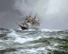 Atlantic Packet the Devonshire Painting by Montague Dawson Reproduction