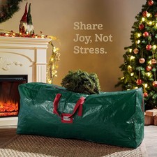 165cm Christmas Tree Bag ? Green PE Woven, Strong Handles & Zipper