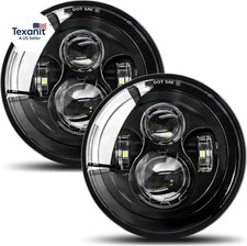 2Pcs Projector 7 Inch LED Headlights Hi/Lo Beam 7    round Headlight H6024 LED He