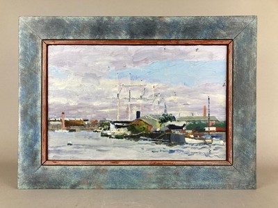 CHRISTOPHER JESSOP ÖLGEMÄLDE YACHT HAFEN MARINE BOOTE GROSSSCHIFF NAUTIK