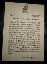 1797 Libertà Eguaglianza Bergamo Popolo Bergamasco Tasse Dazi Venezia Veneto