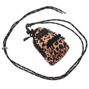 Portable Headphone Carrying Bag Leopard Print Crossbody Purse Earbud Case Girl