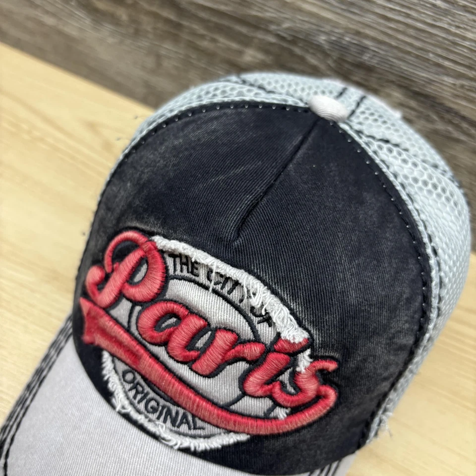Gorra Paris Gorra Snap Back Negra Gris Camionero Bordada Recuerdo Para Hombres Robin Ruth Foto 4 de 4