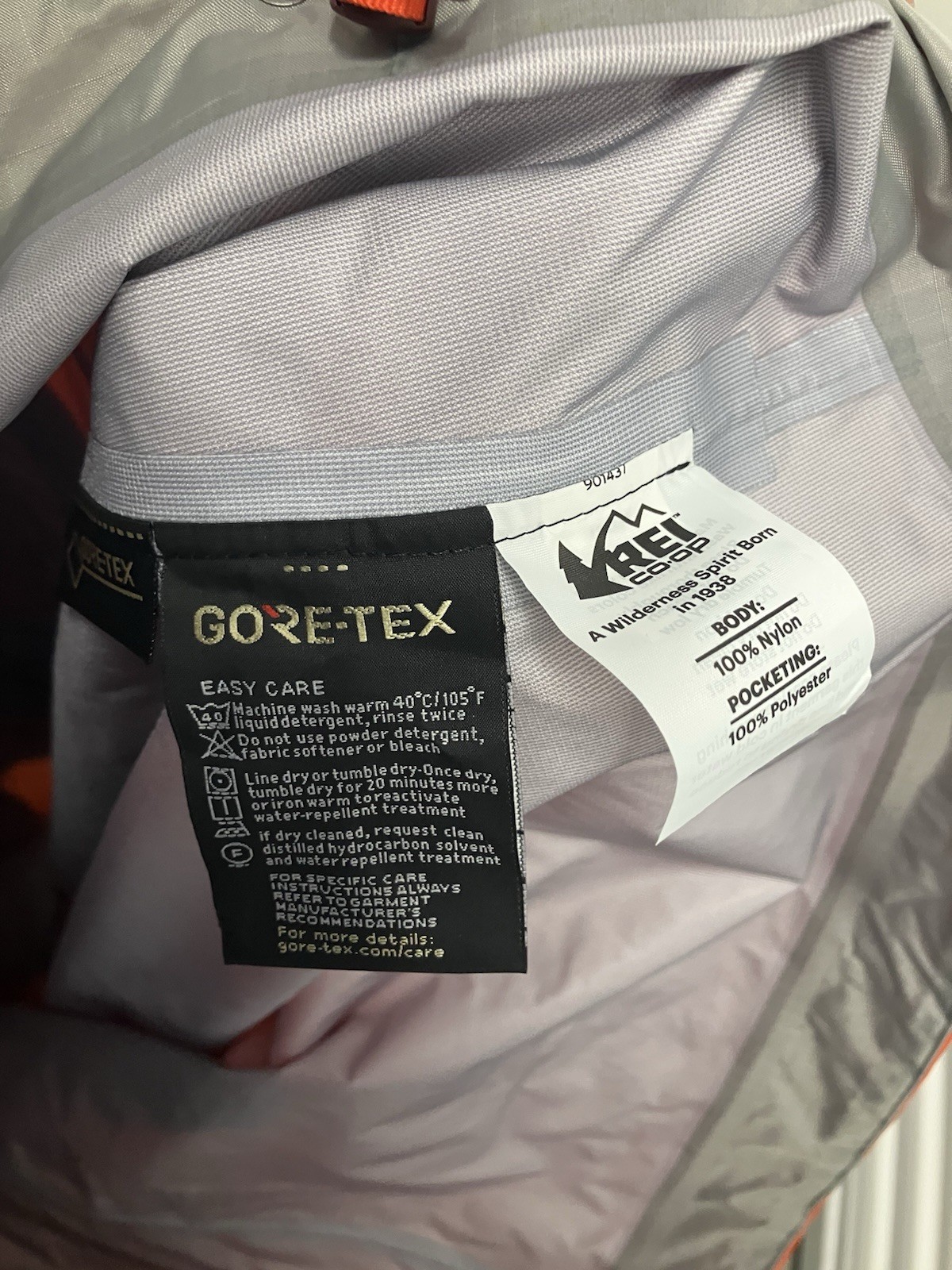 REI GORTEX Jacket Orange Size Medium - image 6