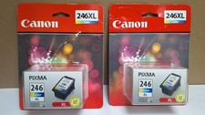 Lot Of 2 Canon 246XL Ink Cartridges Pixma 246 Color XL, New, Genuine, Sealed OEM