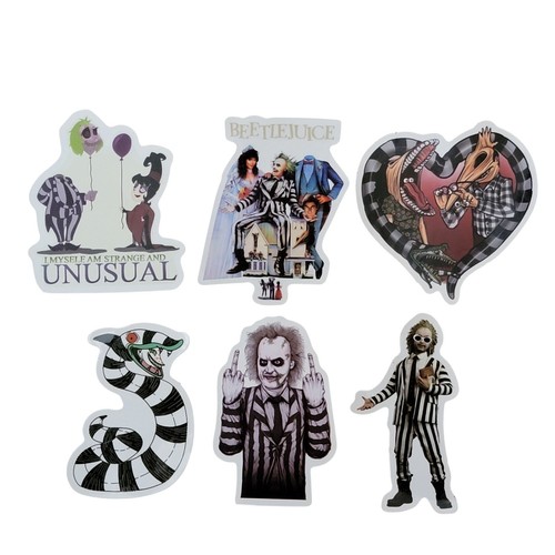 Lote 50 pegatinas Beetlejuice retro años 80 coleccionables medias Stuffer Lydia Deetz - Imagen 7 de 10