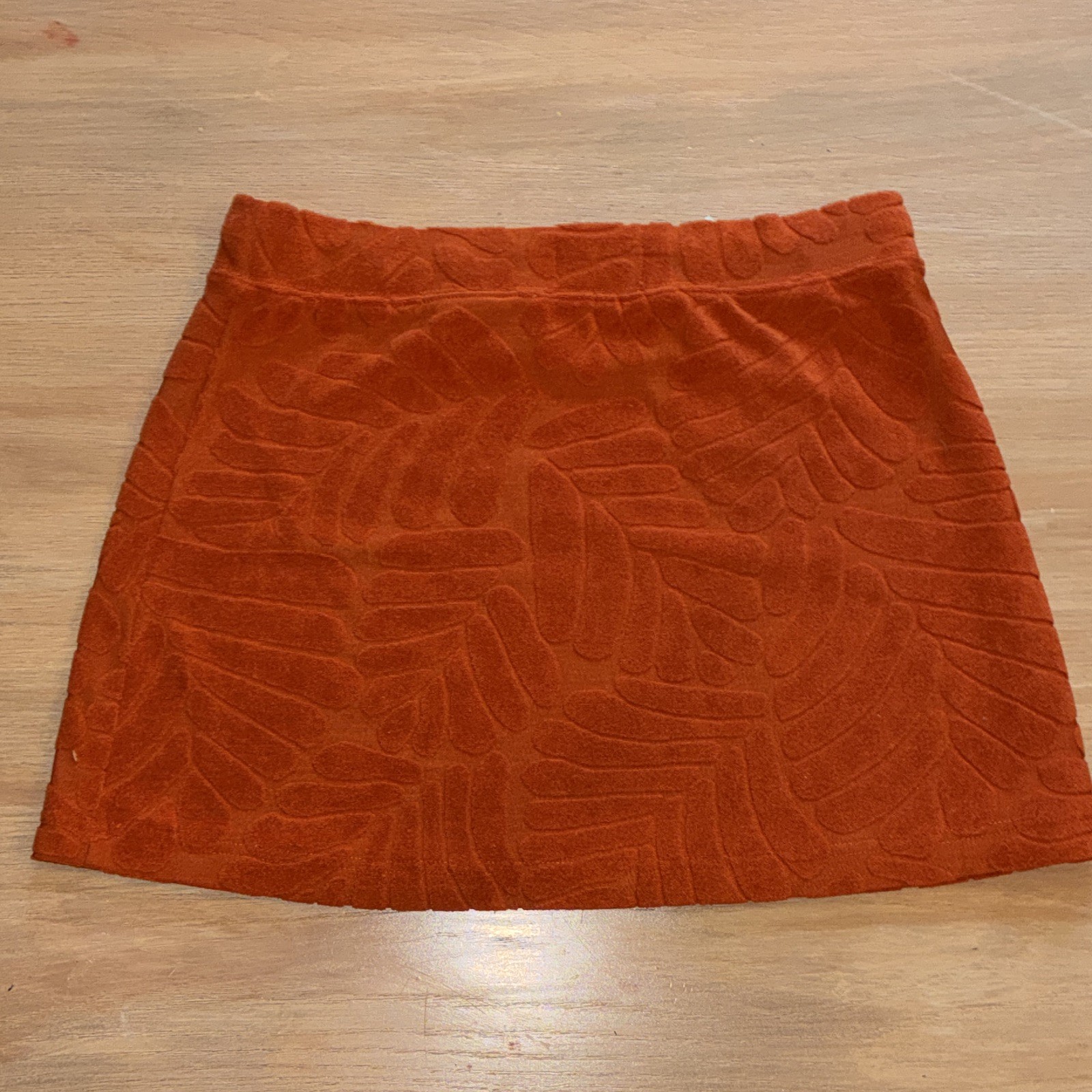 ABOUND Women's Orange/Rust Textured Mini Skirt Elastic Waist Drawstring - Small