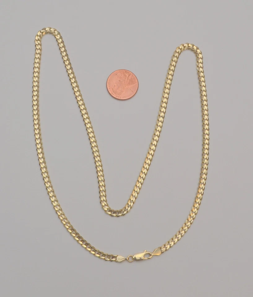 14K Yellow Gold Curb Link Chain Necklace 22" 21.2g Italy Lobster Clasp C6 - Image 4 of 4