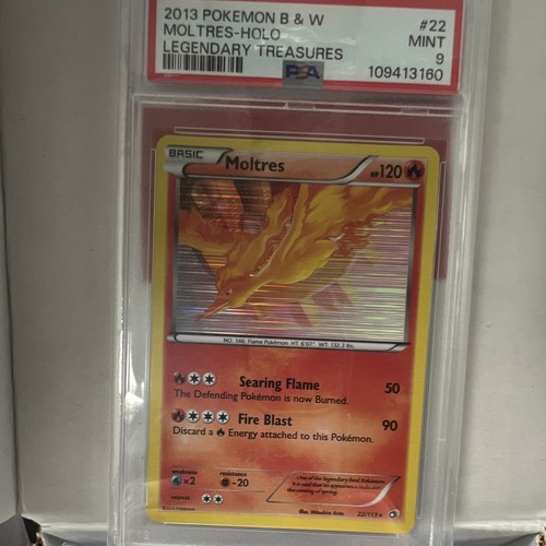Pokémon 2013 Legendary Treasures Moltres Holo Card #22 PSA 9 English