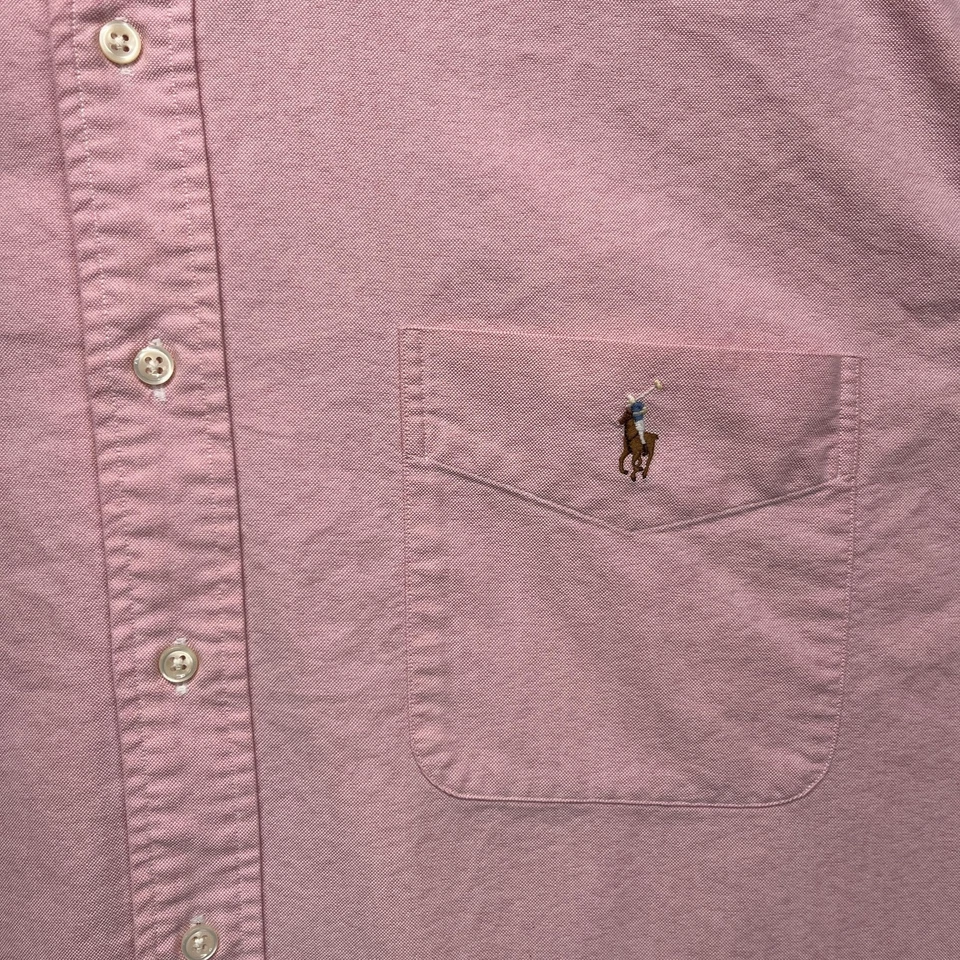 Ralph Lauren Shirt Mens XL Pink Big Shirt Button Down Flesh Pony Oxford Cotton - Image 4 of 4