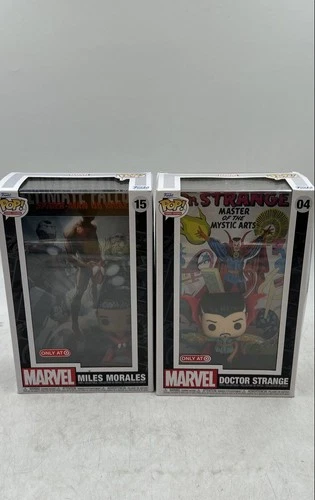 Funko Pop! Marvel Comic Cover Miles Morales Doctor Strange Vinyl Figures Lot 2