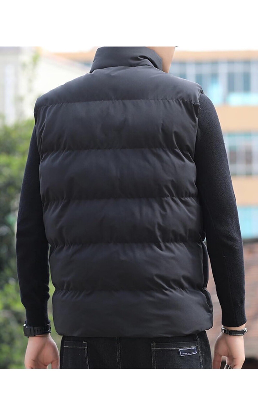 Men’s Winter Puffer Vest with Pockets Sleeveless Jacket, Autumn