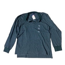 NWT Polo Ralph Lauren Green Gray Striped Long Sleeve Shirts Boys Large