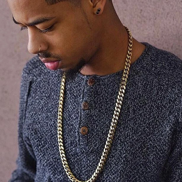 Mens Hip Hop Yellow Gold Stainless Steel Miami Cuban Link Chain Necklace 30" - Image 4 of 4