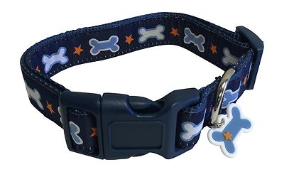 NEW Top Paw Dog Collar Size MEDIUM M Neck 14'' - 18'' Bone Charm Stars 05M